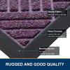 image:imageSmiry Front Door Mat Outside Entrance Heavy Duty Outdoor Indoor Mat Natural Rubber Doormat Non Slip Trap Dirt and Moisture Easy Clean Low Profile Patio Porch Entryway Mat 295x17 VioletViolet