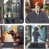 image:imageSmiry Front Door Mat Outside Entrance Heavy Duty Outdoor Indoor Mat Natural Rubber Doormat Non Slip Trap Dirt and Moisture Easy Clean Low Profile Patio Porch Entryway Mat 295x17 VioletDark Grey