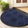 image:imageSmiry Front Door Mat Outside Entrance Heavy Duty Outdoor Indoor Mat Natural Rubber Doormat Non Slip Trap Dirt and Moisture Easy Clean Low Profile Patio Porch Entryway Mat 295x17 VioletNavy Blue