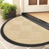 image:imageSmiry Front Door Mat Outside Entrance Heavy Duty Outdoor Indoor Mat Natural Rubber Doormat Non Slip Trap Dirt and Moisture Easy Clean Low Profile Patio Porch Entryway Mat 295x17 VioletBeige