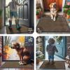 image:imageSmiry Front Door Mat Outside Entrance Heavy Duty Outdoor Indoor Mat Natural Rubber Doormat Non Slip Trap Dirt and Moisture Easy Clean Low Profile Patio Porch Entryway Mat 295x17 VioletBrown
