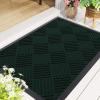 image:imageSmiry Front Door Mat Outside Entrance Heavy Duty Outdoor Indoor Mat Natural Rubber Doormat Non Slip Trap Dirt and Moisture Easy Clean Low Profile Patio Porch Entryway Mat 295x17 VioletDark Green
