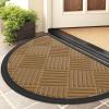 image:imageSmiry Front Door Mat Outside Entrance Heavy Duty Outdoor Indoor Mat Natural Rubber Doormat Non Slip Trap Dirt and Moisture Easy Clean Low Profile Patio Porch Entryway Mat 295x17 VioletCoffee