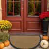 image:imageSmiry Front Door Mat Outside Entrance Heavy Duty Outdoor Indoor Mat Natural Rubber Doormat Non Slip Trap Dirt and Moisture Easy Clean Low Profile Patio Porch Entryway Mat 295x17 VioletCoffee