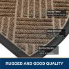 image:imageSmiry Front Door Mat Outside Entrance Heavy Duty Outdoor Indoor Mat Natural Rubber Doormat Non Slip Trap Dirt and Moisture Easy Clean Low Profile Patio Porch Entryway Mat 295x17 VioletBrown
