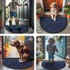 image:imageSmiry Front Door Mat Outside Entrance Heavy Duty Outdoor Indoor Mat Natural Rubber Doormat Non Slip Trap Dirt and Moisture Easy Clean Low Profile Patio Porch Entryway Mat 295x17 VioletNavy Blue