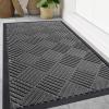 image:imageSmiry Front Door Mat Outside Entrance Heavy Duty Outdoor Indoor Mat Natural Rubber Doormat Non Slip Trap Dirt and Moisture Easy Clean Low Profile Patio Porch Entryway Mat 295x17 VioletGrey