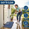 image:imageSmiry Front Door Mat Outside Entrance Heavy Duty Outdoor Indoor Mat Natural Rubber Doormat Non Slip Trap Dirt and Moisture Easy Clean Low Profile Patio Porch Entryway Mat 295x17 VioletBlue