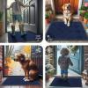 image:imageSmiry Front Door Mat Outside Entrance Heavy Duty Outdoor Indoor Mat Natural Rubber Doormat Non Slip Trap Dirt and Moisture Easy Clean Low Profile Patio Porch Entryway Mat 295x17 VioletNavy Blue