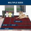 image:imageSmiry Front Door Mat Outside Entrance Heavy Duty Outdoor Indoor Mat Natural Rubber Doormat Non Slip Trap Dirt and Moisture Easy Clean Low Profile Patio Porch Entryway Mat 295x17 VioletWine Red