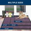 image:imageSmiry Front Door Mat Outside Entrance Heavy Duty Outdoor Indoor Mat Natural Rubber Doormat Non Slip Trap Dirt and Moisture Easy Clean Low Profile Patio Porch Entryway Mat 295x17 VioletViolet