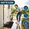 image:imageSmiry Front Door Mat Outside Entrance Heavy Duty Outdoor Indoor Mat Natural Rubber Doormat Non Slip Trap Dirt and Moisture Easy Clean Low Profile Patio Porch Entryway Mat 295x17 VioletPure Brown
