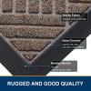 image:imageSmiry Front Door Mat Outside Entrance Heavy Duty Outdoor Indoor Mat Natural Rubber Doormat Non Slip Trap Dirt and Moisture Easy Clean Low Profile Patio Porch Entryway Mat 295x17 VioletMix Brown