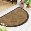 image:imageSmiry Front Door Mat Outside Entrance Heavy Duty Outdoor Indoor Mat Natural Rubber Doormat Non Slip Trap Dirt and Moisture Easy Clean Low Profile Patio Porch Entryway Mat 295x17 VioletCoffee