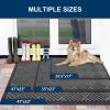 image:imageSmiry Front Door Mat Outside Entrance Heavy Duty Outdoor Indoor Mat Natural Rubber Doormat Non Slip Trap Dirt and Moisture Easy Clean Low Profile Patio Porch Entryway Mat 295x17 VioletMix Black