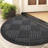image:imageSmiry Front Door Mat Outside Entrance Heavy Duty Outdoor Indoor Mat Natural Rubber Doormat Non Slip Trap Dirt and Moisture Easy Clean Low Profile Patio Porch Entryway Mat 295x17 VioletLight Grey