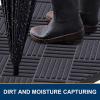 image:imageSmiry Front Door Mat Outside Entrance Heavy Duty Outdoor Indoor Mat Natural Rubber Doormat Non Slip Trap Dirt and Moisture Easy Clean Low Profile Patio Porch Entryway Mat 295x17 VioletDark Grey