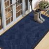 image:imageSmiry Front Door Mat Outside Entrance Heavy Duty Outdoor Indoor Mat Natural Rubber Doormat Non Slip Trap Dirt and Moisture Easy Clean Low Profile Patio Porch Entryway Mat 295x17 VioletNavy Blue