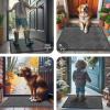 image:imageSmiry Front Door Mat Outside Entrance Heavy Duty Outdoor Indoor Mat Natural Rubber Doormat Non Slip Trap Dirt and Moisture Easy Clean Low Profile Patio Porch Entryway Mat 295x17 VioletMix Black