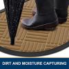 image:imageSmiry Front Door Mat Outside Entrance Heavy Duty Outdoor Indoor Mat Natural Rubber Doormat Non Slip Trap Dirt and Moisture Easy Clean Low Profile Patio Porch Entryway Mat 295x17 VioletCoffee