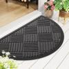 image:imageSmiry Front Door Mat Outside Entrance Heavy Duty Outdoor Indoor Mat Natural Rubber Doormat Non Slip Trap Dirt and Moisture Easy Clean Low Profile Patio Porch Entryway Mat 295x17 VioletGrey