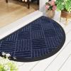 image:imageSmiry Front Door Mat Outside Entrance Heavy Duty Outdoor Indoor Mat Natural Rubber Doormat Non Slip Trap Dirt and Moisture Easy Clean Low Profile Patio Porch Entryway Mat 295x17 VioletNavy Blue