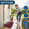 image:imageSmiry Front Door Mat Outside Entrance Heavy Duty Outdoor Indoor Mat Natural Rubber Doormat Non Slip Trap Dirt and Moisture Easy Clean Low Profile Patio Porch Entryway Mat 295x17 VioletWine Red