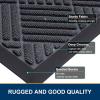 image:imageSmiry Front Door Mat Outside Entrance Heavy Duty Outdoor Indoor Mat Natural Rubber Doormat Non Slip Trap Dirt and Moisture Easy Clean Low Profile Patio Porch Entryway Mat 295x17 VioletDark Grey