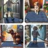 image:imageSmiry Front Door Mat Outside Entrance Heavy Duty Outdoor Indoor Mat Natural Rubber Doormat Non Slip Trap Dirt and Moisture Easy Clean Low Profile Patio Porch Entryway Mat 295x17 VioletBlue