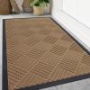 image:imageSmiry Front Door Mat Outside Entrance Heavy Duty Outdoor Indoor Mat Natural Rubber Doormat Non Slip Trap Dirt and Moisture Easy Clean Low Profile Patio Porch Entryway Mat 295x17 VioletCoffee