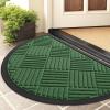 image:imageSmiry Front Door Mat Outside Entrance Heavy Duty Outdoor Indoor Mat Natural Rubber Doormat Non Slip Trap Dirt and Moisture Easy Clean Low Profile Patio Porch Entryway Mat 295x17 VioletGreen