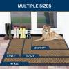 image:imageSmiry Front Door Mat Outside Entrance Heavy Duty Outdoor Indoor Mat Natural Rubber Doormat Non Slip Trap Dirt and Moisture Easy Clean Low Profile Patio Porch Entryway Mat 295x17 VioletCoffee
