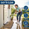 image:imageSmiry Front Door Mat Outside Entrance Heavy Duty Outdoor Indoor Mat Natural Rubber Doormat Non Slip Trap Dirt and Moisture Easy Clean Low Profile Patio Porch Entryway Mat 295x17 VioletCoffee