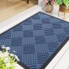 image:imageSmiry Front Door Mat Outside Entrance Heavy Duty Outdoor Indoor Mat Natural Rubber Doormat Non Slip Trap Dirt and Moisture Easy Clean Low Profile Patio Porch Entryway Mat 295x17 VioletBlue