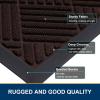 image:imageSmiry Front Door Mat Outside Entrance Heavy Duty Outdoor Indoor Mat Natural Rubber Doormat Non Slip Trap Dirt and Moisture Easy Clean Low Profile Patio Porch Entryway Mat 295x17 VioletPure Brown