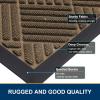 image:imageSmiry Front Door Mat Outside Entrance Heavy Duty Outdoor Indoor Mat Natural Rubber Doormat Non Slip Trap Dirt and Moisture Easy Clean Low Profile Patio Porch Entryway Mat 295x17 VioletBrown