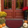 image:imageSmiry Front Door Mat Outside Entrance Heavy Duty Outdoor Indoor Mat Natural Rubber Doormat Non Slip Trap Dirt and Moisture Easy Clean Low Profile Patio Porch Entryway Mat 295x17 VioletWine Red