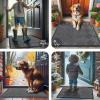 image:imageSmiry Front Door Mat Outside Entrance Heavy Duty Outdoor Indoor Mat Natural Rubber Doormat Non Slip Trap Dirt and Moisture Easy Clean Low Profile Patio Porch Entryway Mat 295x17 VioletGrey