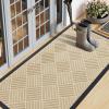 image:imageSmiry Front Door Mat Outside Entrance Heavy Duty Outdoor Indoor Mat Natural Rubber Doormat Non Slip Trap Dirt and Moisture Easy Clean Low Profile Patio Porch Entryway Mat 295x17 VioletBeige