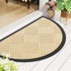 image:imageSmiry Front Door Mat Outside Entrance Heavy Duty Outdoor Indoor Mat Natural Rubber Doormat Non Slip Trap Dirt and Moisture Easy Clean Low Profile Patio Porch Entryway Mat 295x17 VioletBeige