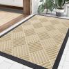 image:imageSmiry Front Door Mat Outside Entrance Heavy Duty Outdoor Indoor Mat Natural Rubber Doormat Non Slip Trap Dirt and Moisture Easy Clean Low Profile Patio Porch Entryway Mat 295x17 VioletBeige