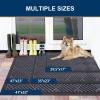 image:imageSmiry Front Door Mat Outside Entrance Heavy Duty Outdoor Indoor Mat Natural Rubber Doormat Non Slip Trap Dirt and Moisture Easy Clean Low Profile Patio Porch Entryway Mat 295x17 VioletDark Grey