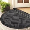 image:imageSmiry Front Door Mat Outside Entrance Heavy Duty Outdoor Indoor Mat Natural Rubber Doormat Non Slip Trap Dirt and Moisture Easy Clean Low Profile Patio Porch Entryway Mat 295x17 VioletGrey