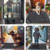 image:imageSmiry Front Door Mat Outside Entrance Heavy Duty Outdoor Indoor Mat Natural Rubber Doormat Non Slip Trap Dirt and Moisture Easy Clean Low Profile Patio Porch Entryway Mat 295x17 VioletLight Grey