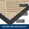 image:imageSmiry Front Door Mat Outside Entrance Heavy Duty Outdoor Indoor Mat Natural Rubber Doormat Non Slip Trap Dirt and Moisture Easy Clean Low Profile Patio Porch Entryway Mat 295x17 VioletBeige