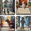 image:imageSmiry Front Door Mat Outside Entrance Heavy Duty Outdoor Indoor Mat Natural Rubber Doormat Non Slip Trap Dirt and Moisture Easy Clean Low Profile Patio Porch Entryway Mat 295x17 VioletBeige