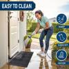 image:imageSmiry Front Door Mat Outside Entrance Heavy Duty Outdoor Indoor Mat Natural Rubber Doormat Non Slip Trap Dirt and Moisture Easy Clean Low Profile Patio Porch Entryway Mat 295x17 VioletBlack Grey