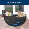 image:imageSmiry Front Door Mat Outside Entrance Heavy Duty Outdoor Indoor Mat Natural Rubber Doormat Non Slip Trap Dirt and Moisture Easy Clean Low Profile Patio Porch Entryway Mat 295x17 VioletBlack