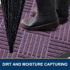 image:imageSmiry Front Door Mat Outside Entrance Heavy Duty Outdoor Indoor Mat Natural Rubber Doormat Non Slip Trap Dirt and Moisture Easy Clean Low Profile Patio Porch Entryway Mat 295x17 VioletViolet