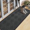 image:imageSmiry Front Door Mat Outside Entrance Heavy Duty Outdoor Indoor Mat Natural Rubber Doormat Non Slip Trap Dirt and Moisture Easy Clean Low Profile Patio Porch Entryway Mat 295x17 VioletBlack